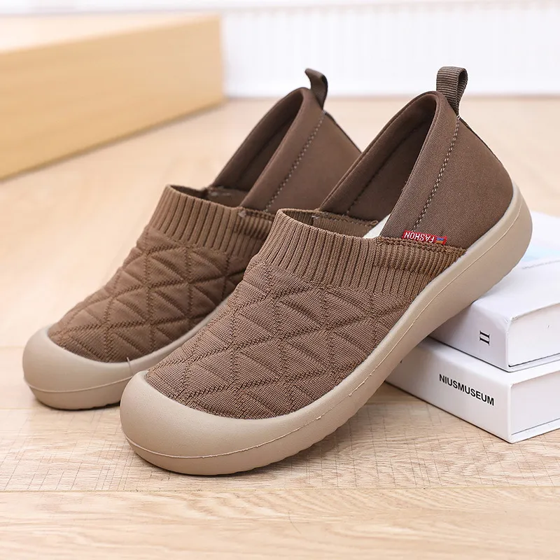 Women's Soft Sole Slip-On Shoes - Comfortable Lightweight Plaid Loafers for Moms, Non-Slip Work Shoes, Spring & Autumn Fashion thumbnail 10