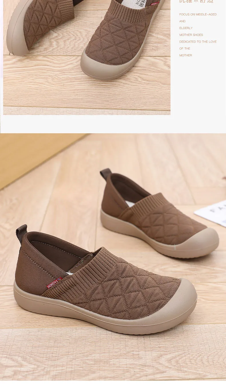 Women's Soft Sole Slip-On Shoes - Comfortable Lightweight Plaid Loafers for Moms, Non-Slip Work Shoes, Spring & Autumn Fashion showcase 13
