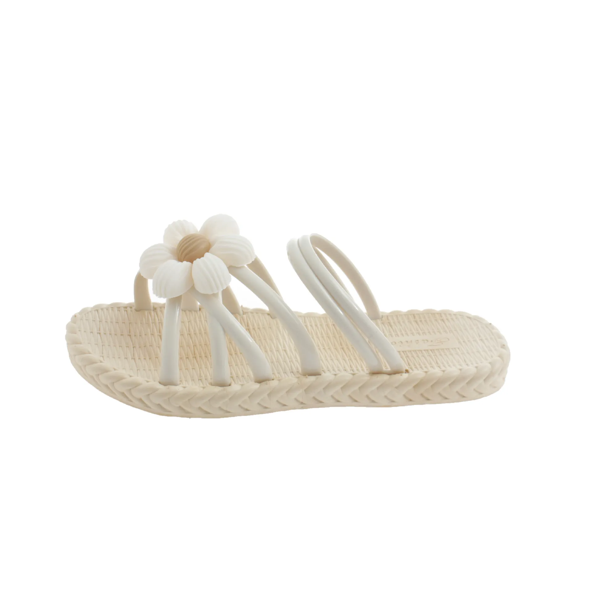 Women's Fashion Straw Slippers Summer Beach Flip-Flops Ethnic Roman Style Two-Wear Sandals - Comfortable and Stylish Flower Design thumbnail 5