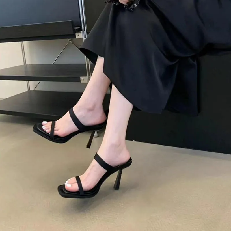 Women's Stiletto High Heels Open Toe Sandals - Trendy Summer Fashion 2025 - Elegant Socialite Slippers for Parties and Events thumbnail 4