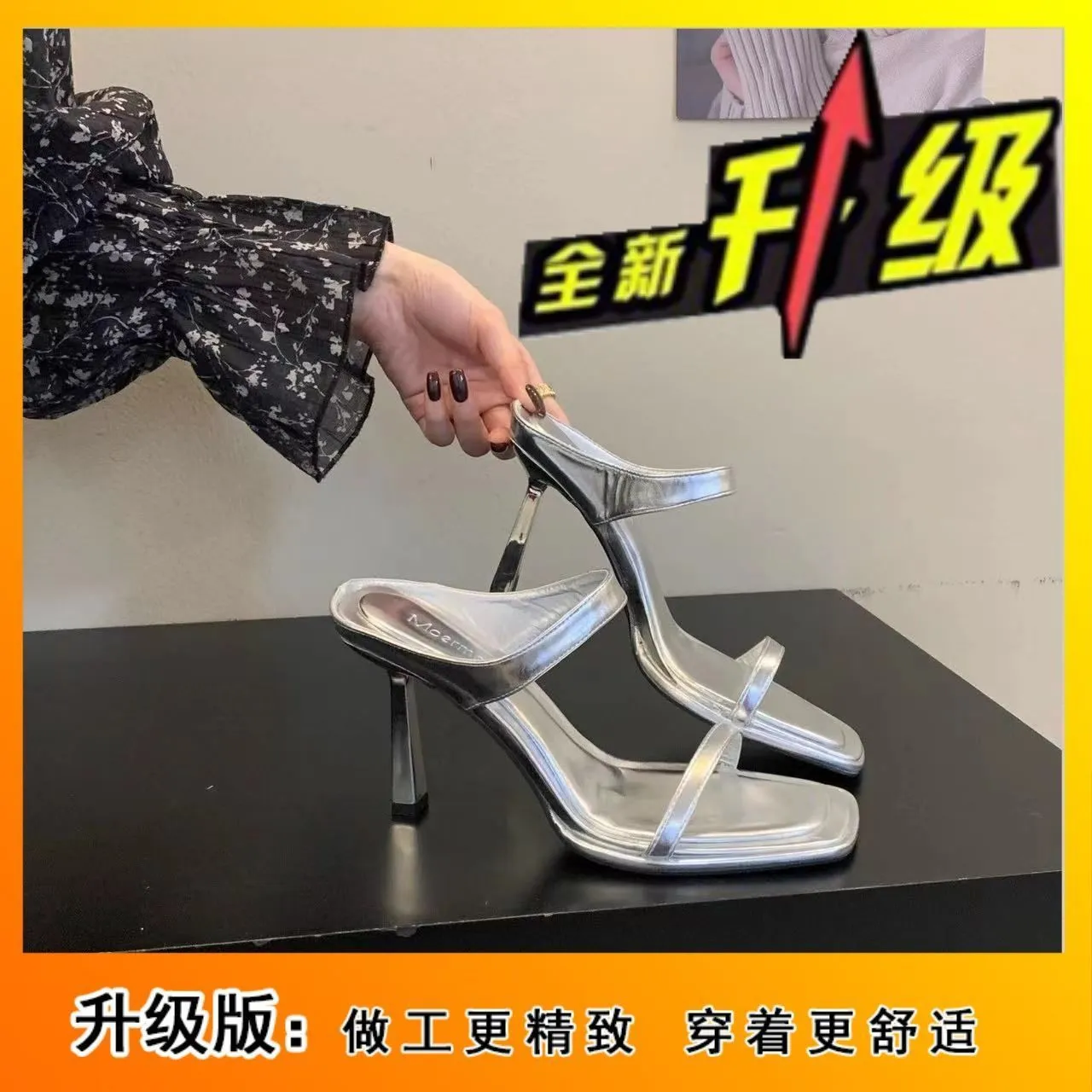Women's Stiletto High Heels Open Toe Sandals - Trendy Summer Fashion 2025 - Elegant Socialite Slippers for Parties and Events thumbnail 6