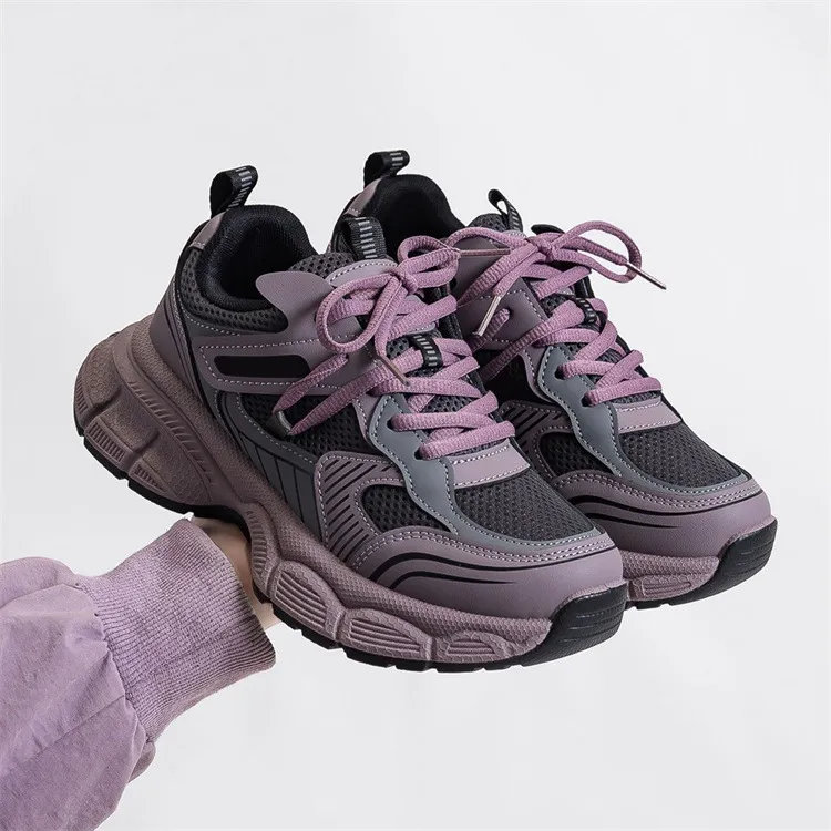 Women's Purple Dad Sneakers - 2025 Trend Chunky Platform Shoes - Height Increasing, Versatile Athletic Casual Shoes for Everyday Wear showcase 8
