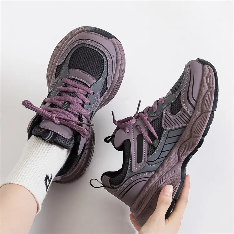 Women's Purple Dad Sneakers - 2025 Trend Chunky Platform Shoes - Height Increasing, Versatile Athletic Casual Shoes for Everyday Wear showcase 9