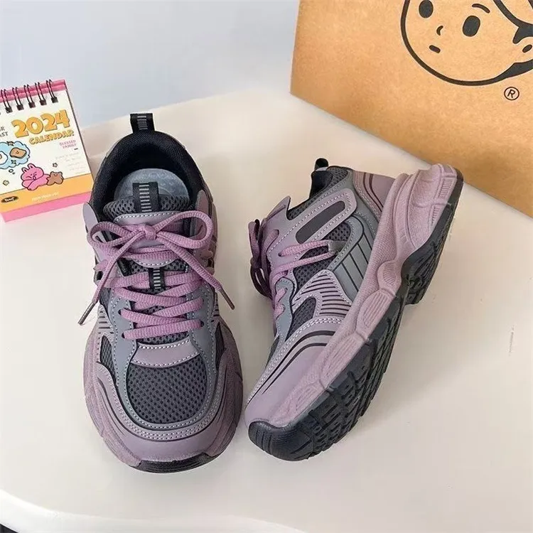 Women's Purple Dad Sneakers - 2025 Trend Chunky Platform Shoes - Height Increasing, Versatile Athletic Casual Shoes for Everyday Wear showcase 6