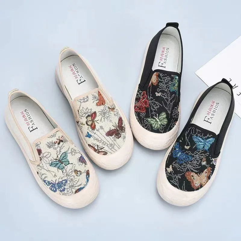 Women's Canvas Loafers Slip-On Shoes - 2024 New Fashion Breathable Comfortable Casual All-Match Sneakers for Ladies thumbnail 2