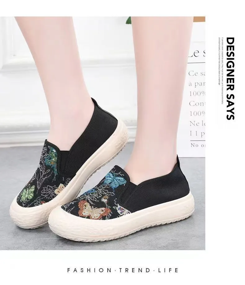 Women's Canvas Loafers Slip-On Shoes - 2024 New Fashion Breathable Comfortable Casual All-Match Sneakers for Ladies showcase 15