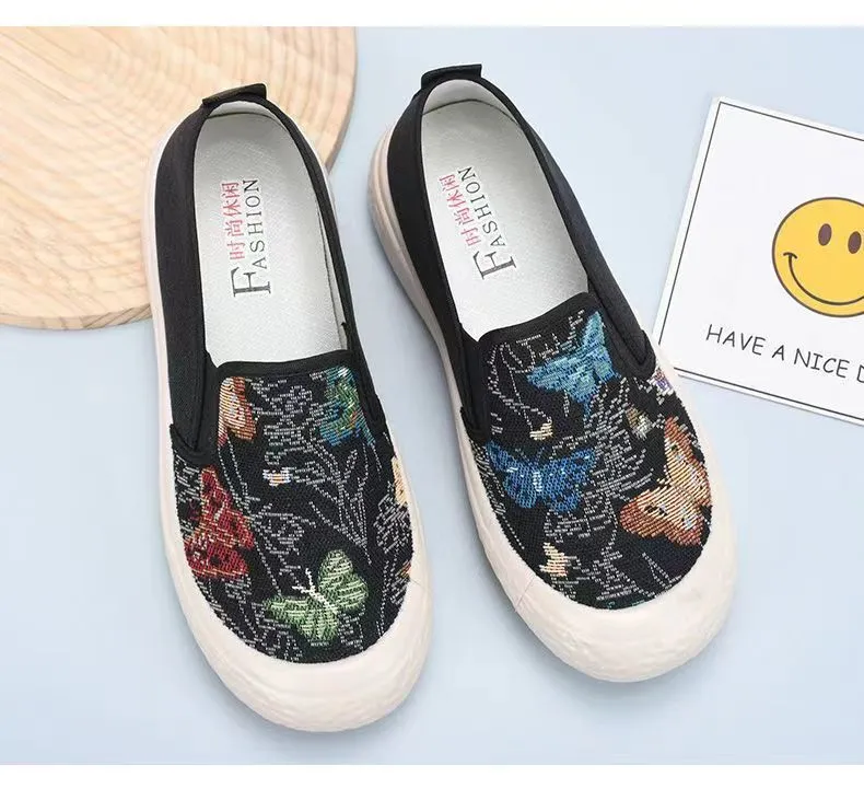 Women's Canvas Loafers Slip-On Shoes - 2024 New Fashion Breathable Comfortable Casual All-Match Sneakers for Ladies showcase 19