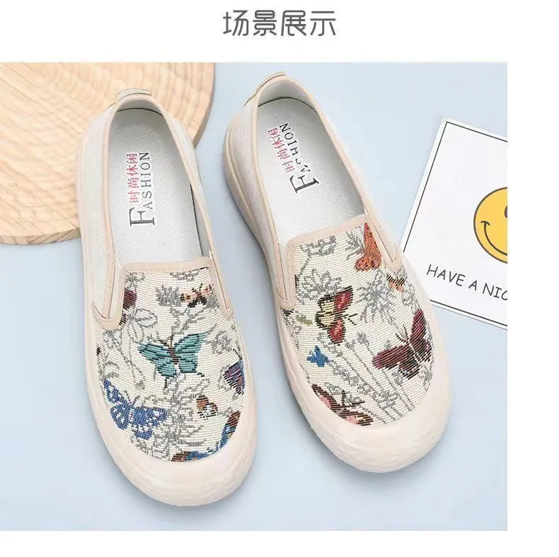 Women's Canvas Loafers Slip-On Shoes - 2024 New Fashion Breathable Comfortable Casual All-Match Sneakers for Ladies showcase 13