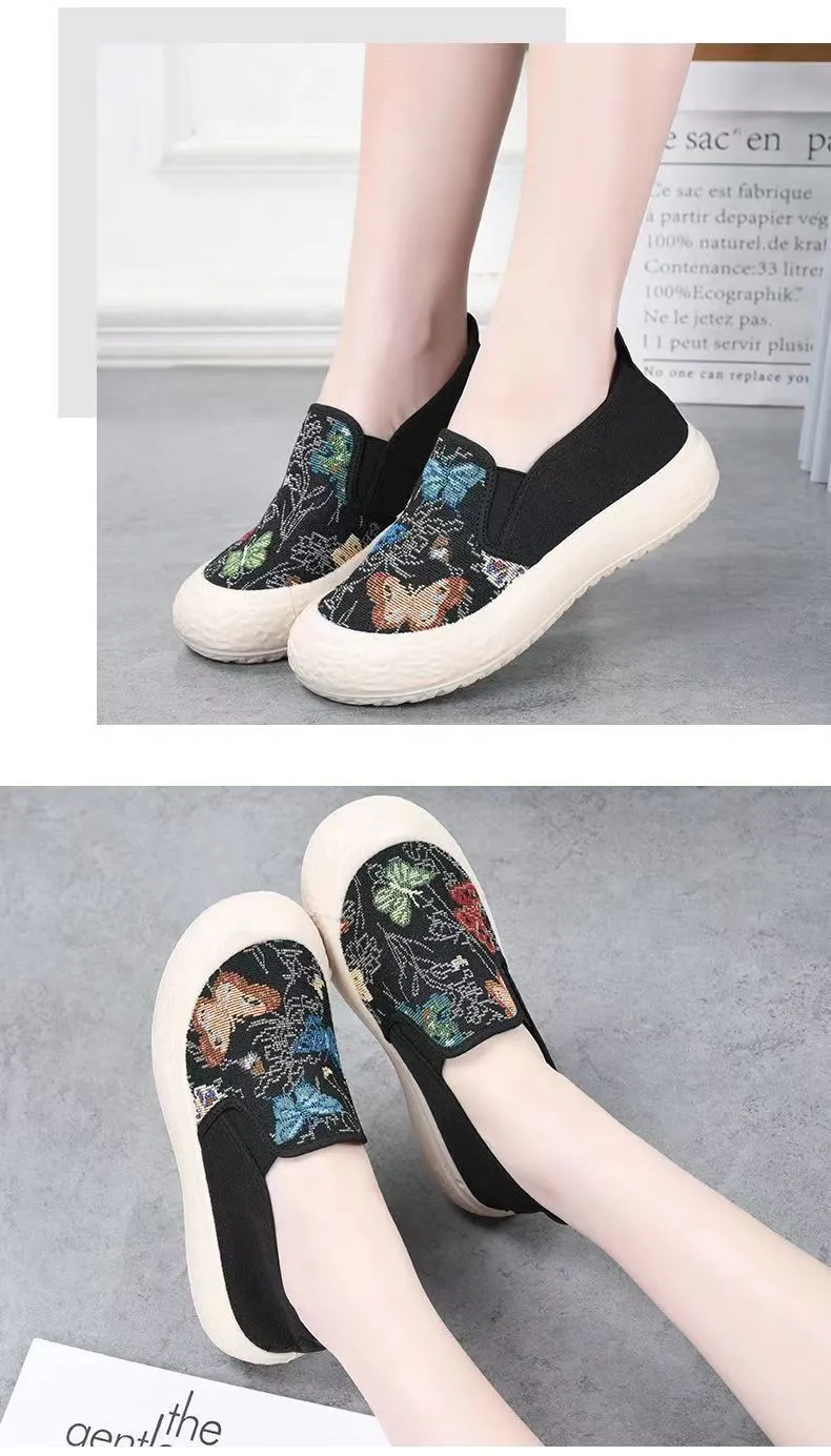 Women's Canvas Loafers Slip-On Shoes - 2024 New Fashion Breathable Comfortable Casual All-Match Sneakers for Ladies showcase 16