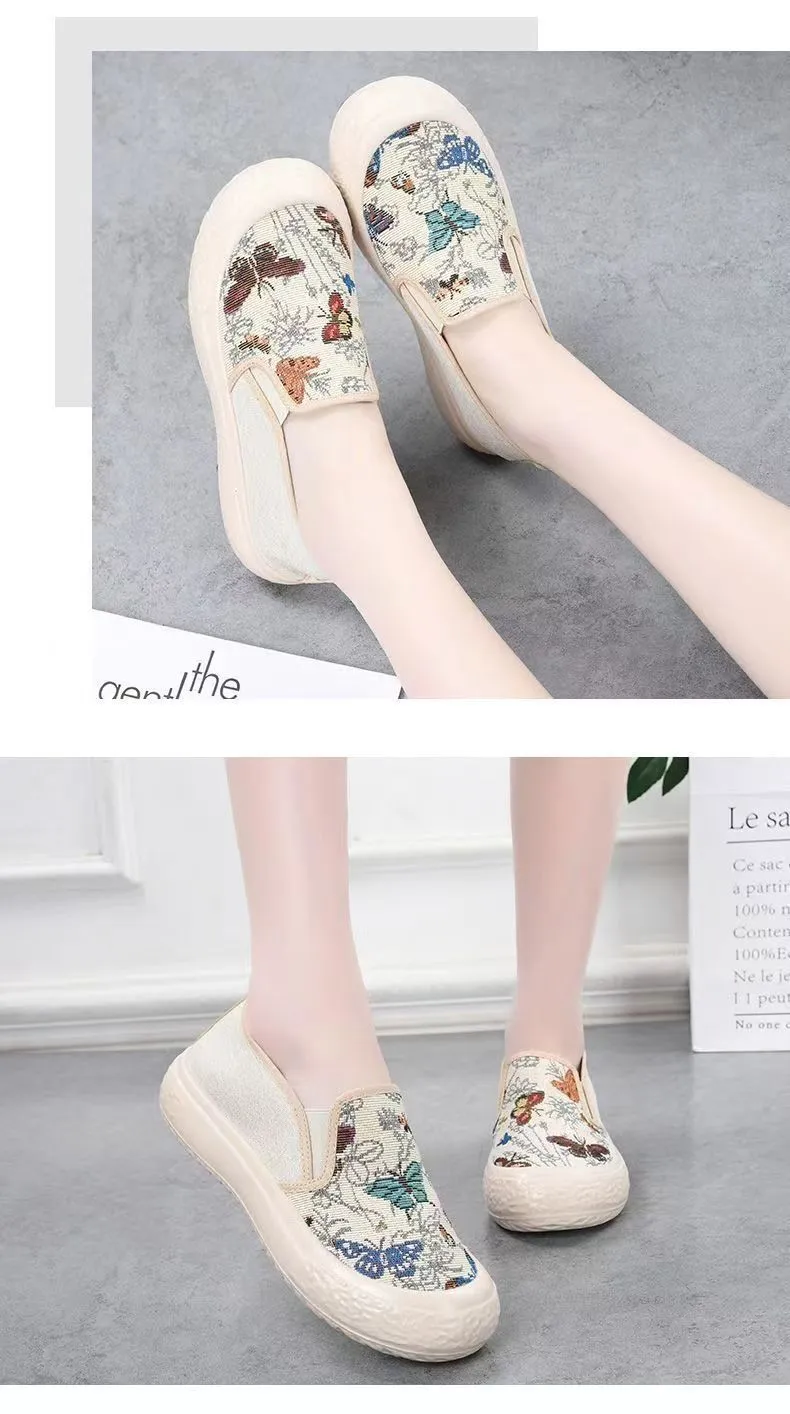 Women's Canvas Loafers Slip-On Shoes - 2024 New Fashion Breathable Comfortable Casual All-Match Sneakers for Ladies showcase 12