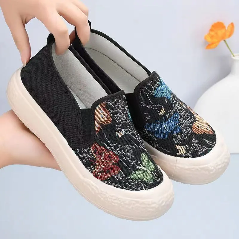 Women's Canvas Loafers Slip-On Shoes - 2024 New Fashion Breathable Comfortable Casual All-Match Sneakers for Ladies thumbnail 4