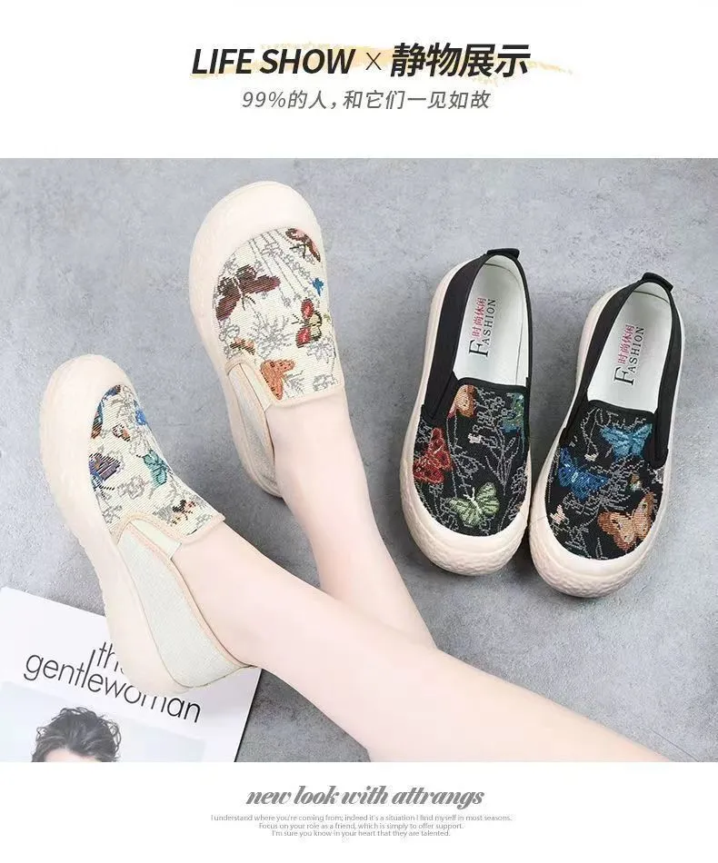 Women's Canvas Loafers Slip-On Shoes - 2024 New Fashion Breathable Comfortable Casual All-Match Sneakers for Ladies showcase 10