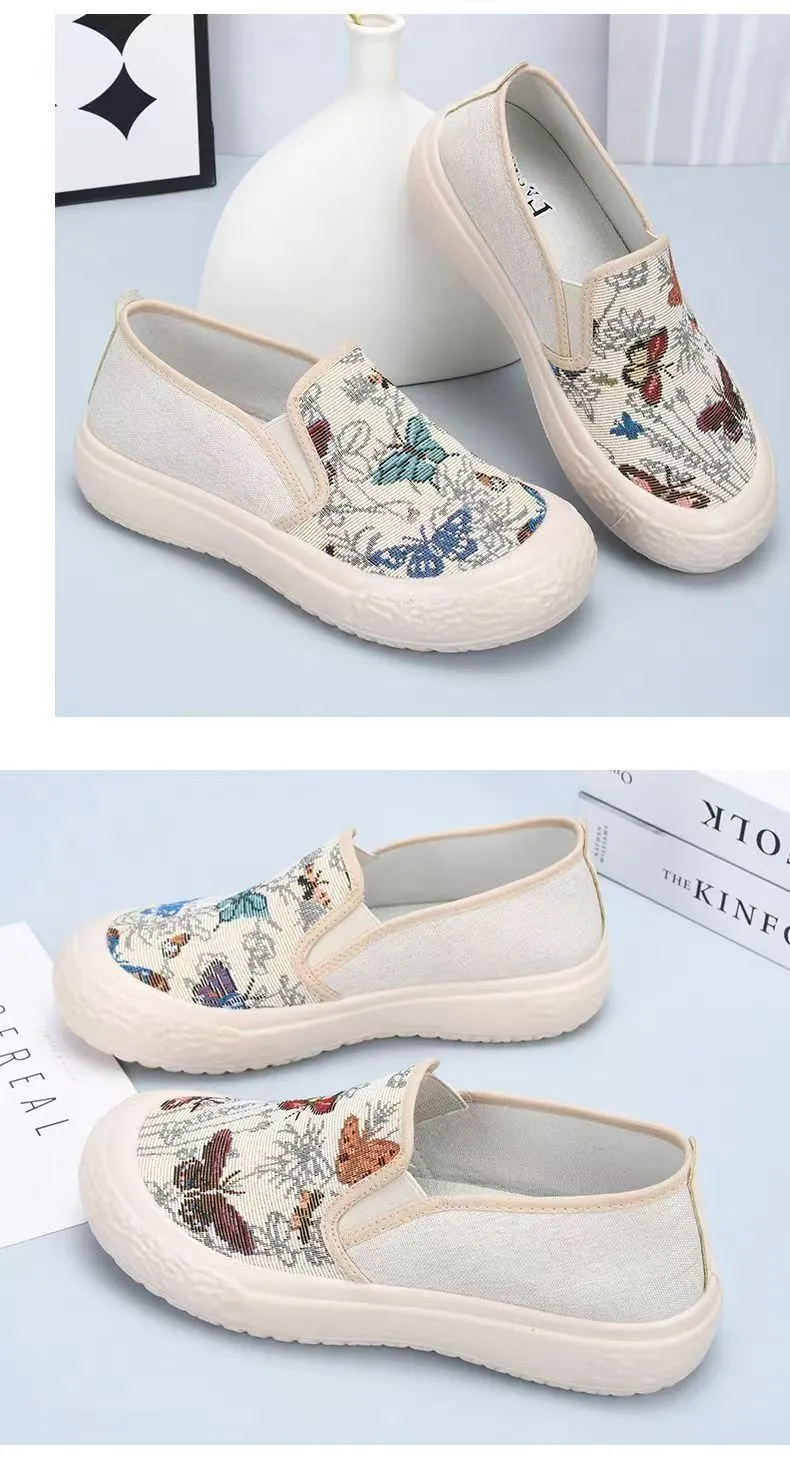 Women's Canvas Loafers Slip-On Shoes - 2024 New Fashion Breathable Comfortable Casual All-Match Sneakers for Ladies showcase 14