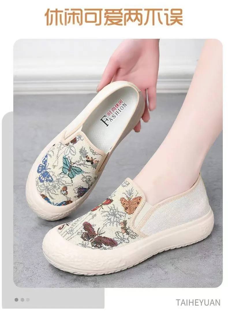 Women's Canvas Loafers Slip-On Shoes - 2024 New Fashion Breathable Comfortable Casual All-Match Sneakers for Ladies showcase 3