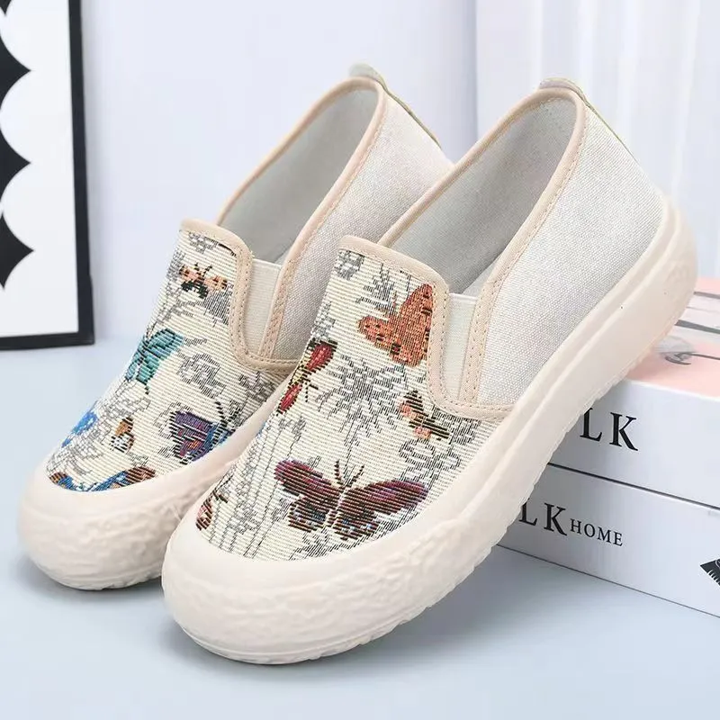 Women's Canvas Loafers Slip-On Shoes - 2024 New Fashion Breathable Comfortable Casual All-Match Sneakers for Ladies thumbnail 3