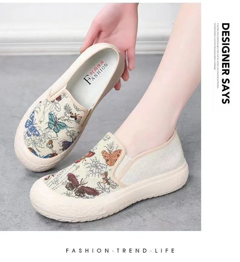 Women's Canvas Loafers Slip-On Shoes - 2024 New Fashion Breathable Comfortable Casual All-Match Sneakers for Ladies showcase 11