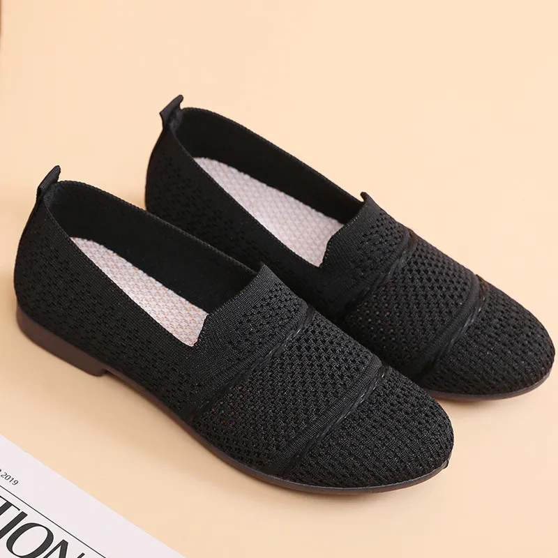 Women's Casual Slip-On Shoes Breathable Lightweight Flying Woven Sneakers Fashion Spring Footwear Comfortable Walking Shoes for Ladies thumbnail 6