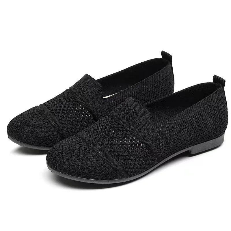 Women's Casual Slip-On Shoes Breathable Lightweight Flying Woven Sneakers Fashion Spring Footwear Comfortable Walking Shoes for Ladies thumbnail 4