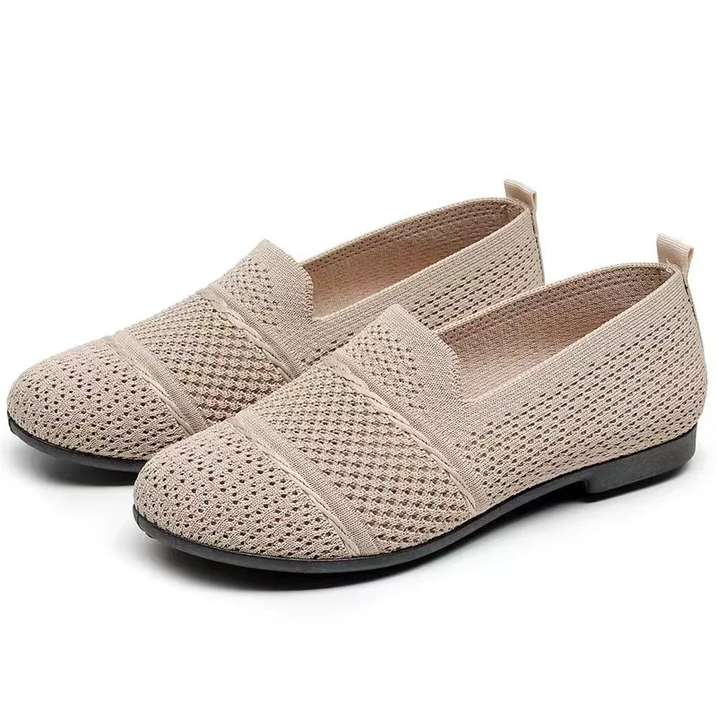 Women's Casual Slip-On Shoes Breathable Lightweight Flying Woven Sneakers Fashion Spring Footwear Comfortable Walking Shoes for Ladies thumbnail 5