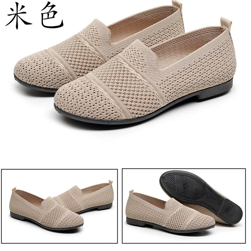 Women's Casual Slip-On Shoes Breathable Lightweight Flying Woven Sneakers Fashion Spring Footwear Comfortable Walking Shoes for Ladies showcase 15