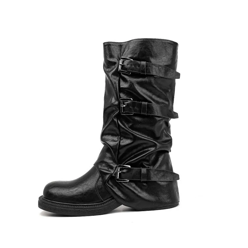 Women's Retro Western Ankle Boots - Denim Style, Chunky Heel, Mid-Calf Length - Fashionable Knight Boots for Autumn/Winter thumbnail 8