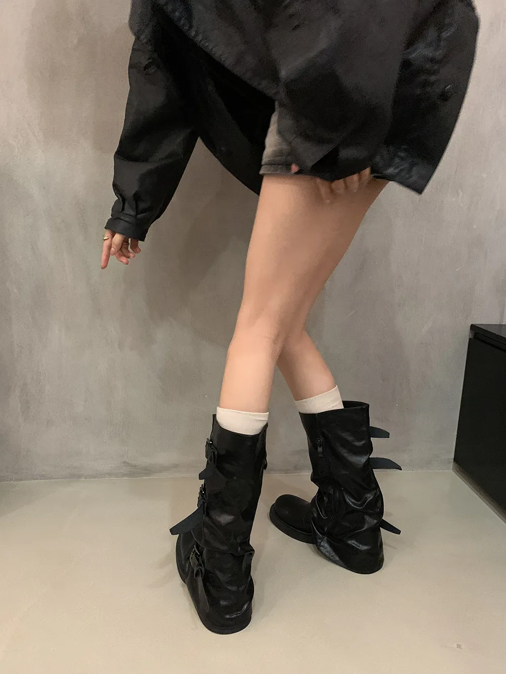Women's Retro Western Ankle Boots - Denim Style, Chunky Heel, Mid-Calf Length - Fashionable Knight Boots for Autumn/Winter showcase 10