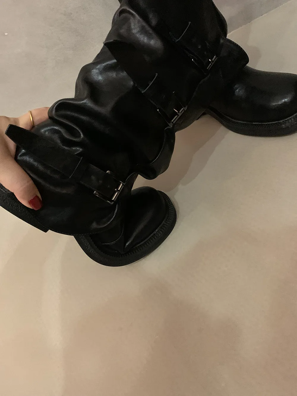 Women's Retro Western Ankle Boots - Denim Style, Chunky Heel, Mid-Calf Length - Fashionable Knight Boots for Autumn/Winter showcase 16