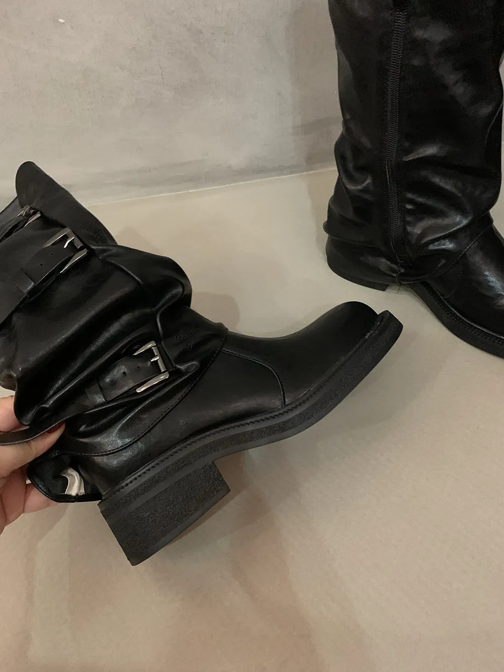 Women's Retro Western Ankle Boots - Denim Style, Chunky Heel, Mid-Calf Length - Fashionable Knight Boots for Autumn/Winter showcase 14