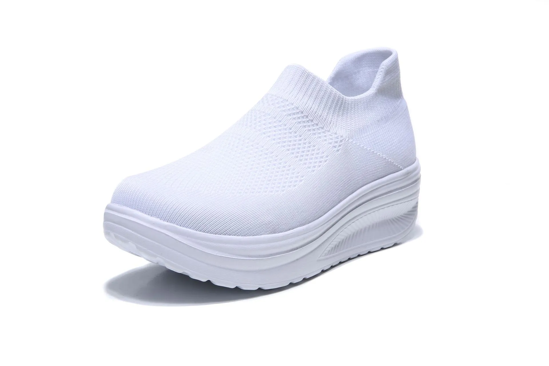 Women's Platform Sneakers Lightweight EVA Slip-On Walking Shoes Plus Size Fashion Rocking Sock Shoes Breathable Flying Woven Casual Trainers thumbnail 9