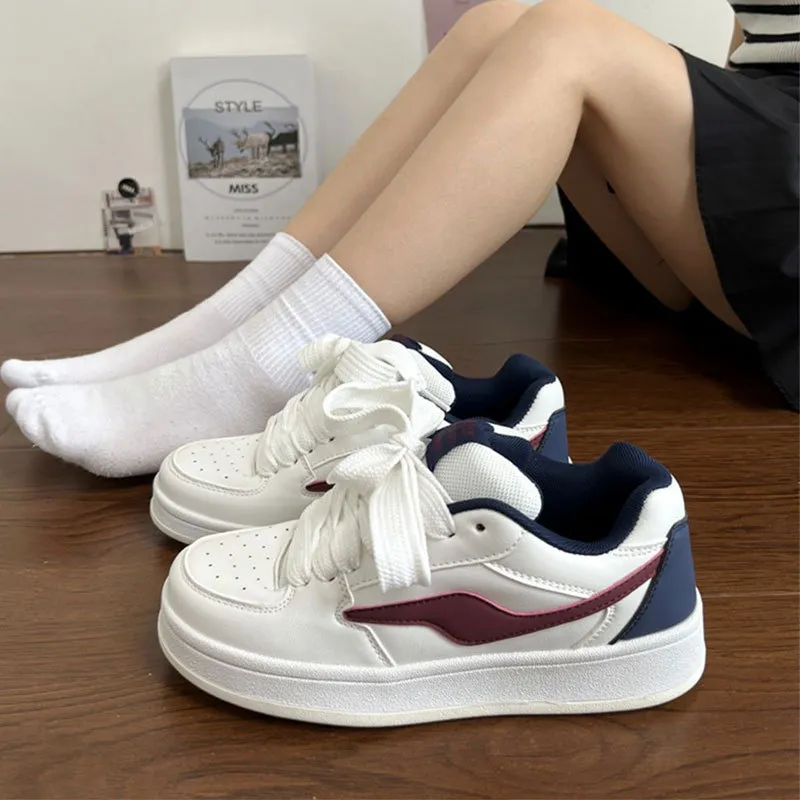 Women's Thick Sole Sneakers Trendy Fashion 2025 Spring Autumn New Arrival Sports Casual Shoes All-Match Bread Shoes Niche Design thumbnail 1