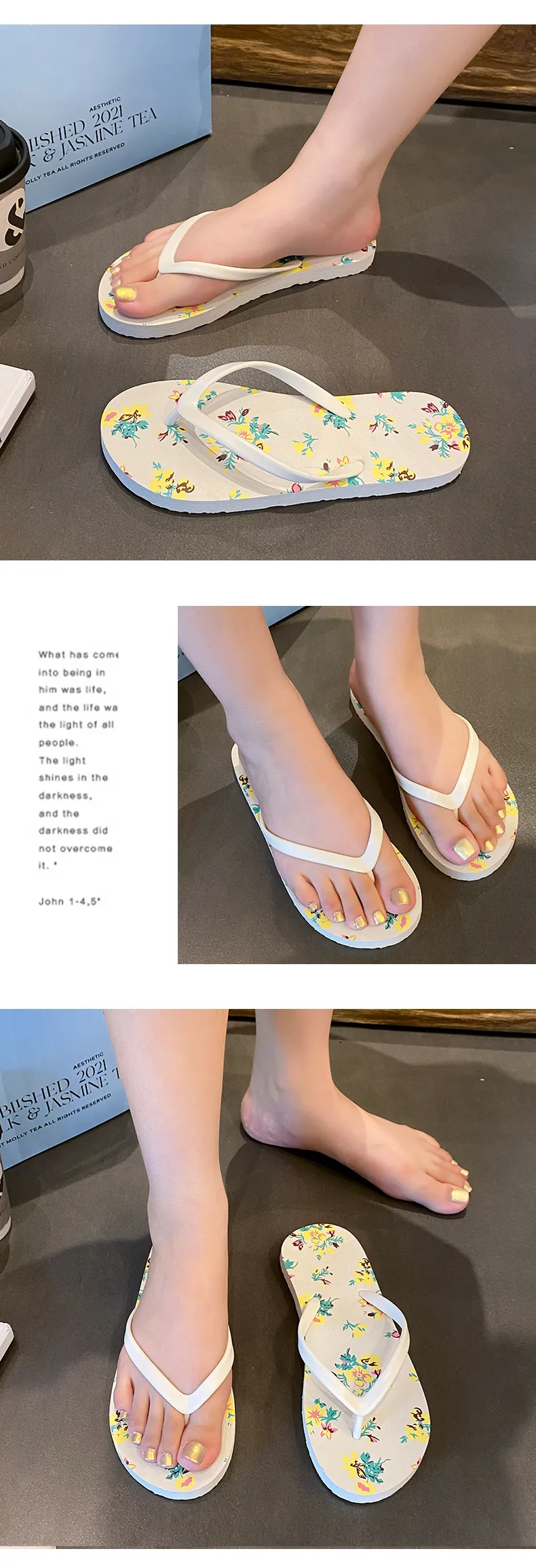 Women's Summer Flip Flops - Fashionable Flat Sandals for Beach, Outdoor, and Casual Wear - Comfortable and Stylish Slides showcase 12