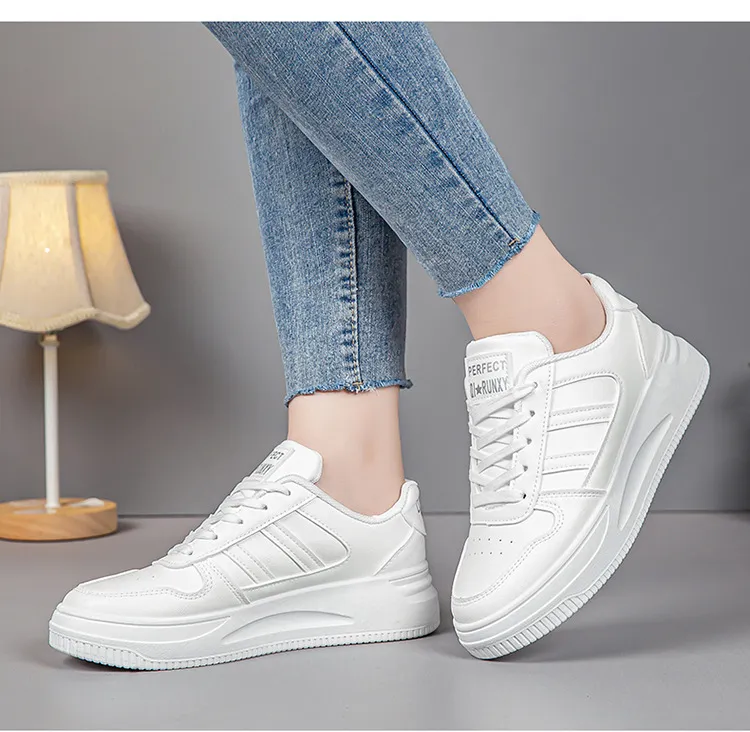 Women's White Sneakers - 2024 Spring Fashion Sports Shoes - Versatile Casual Student Style - Comfortable Walking, Running, Everyday Wear showcase 17