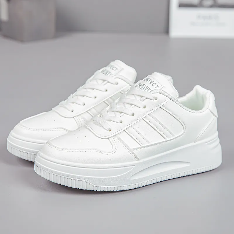 Women's White Sneakers - 2024 Spring Fashion Sports Shoes - Versatile Casual Student Style - Comfortable Walking, Running, Everyday Wear thumbnail 8