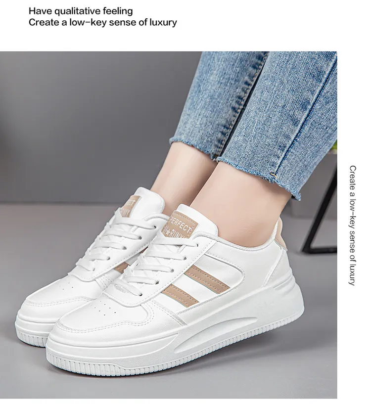Women's White Sneakers - 2024 Spring Fashion Sports Shoes - Versatile Casual Student Style - Comfortable Walking, Running, Everyday Wear showcase 16