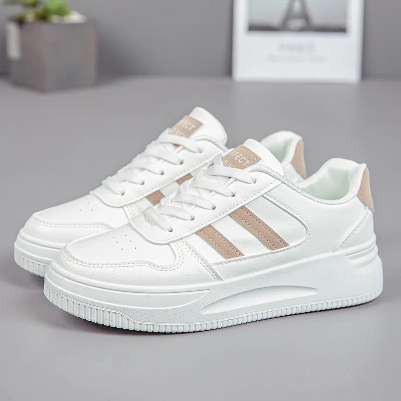 Women's White Sneakers - 2024 Spring Fashion Sports Shoes - Versatile Casual Student Style - Comfortable Walking, Running, Everyday Wear thumbnail 7
