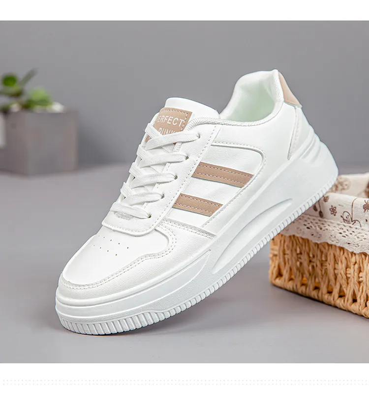 Women's White Sneakers - 2024 Spring Fashion Sports Shoes - Versatile Casual Student Style - Comfortable Walking, Running, Everyday Wear showcase 6