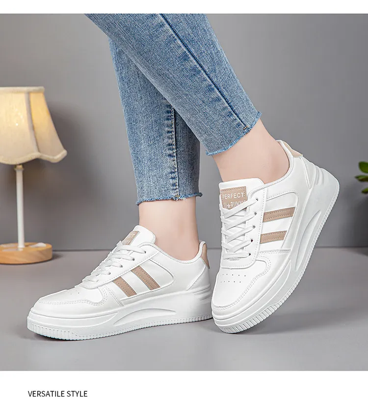 Women's White Sneakers - 2024 Spring Fashion Sports Shoes - Versatile Casual Student Style - Comfortable Walking, Running, Everyday Wear showcase 15