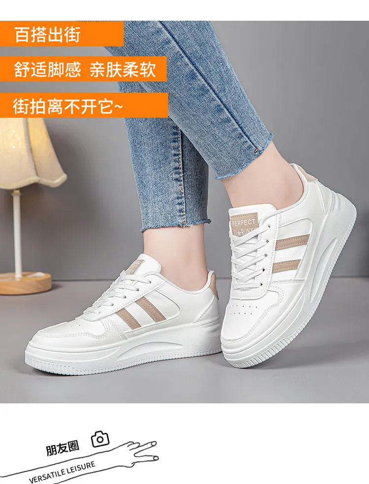 Women's White Sneakers - 2024 Spring Fashion Sports Shoes - Versatile Casual Student Style - Comfortable Walking, Running, Everyday Wear showcase 3
