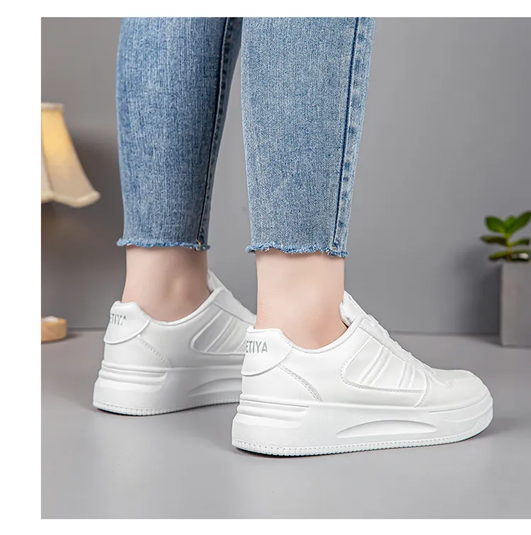 Women's White Sneakers - 2024 Spring Fashion Sports Shoes - Versatile Casual Student Style - Comfortable Walking, Running, Everyday Wear showcase 19