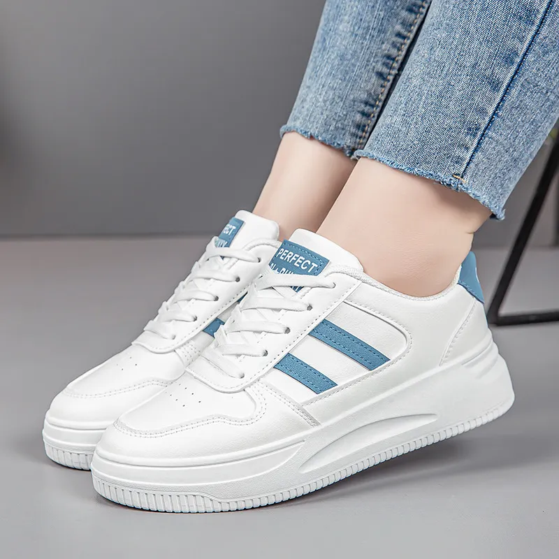 Women's White Sneakers - 2024 Spring Fashion Sports Shoes - Versatile Casual Student Style - Comfortable Walking, Running, Everyday Wear thumbnail 4