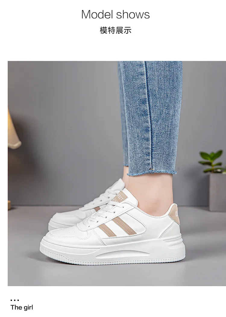 Women's White Sneakers - 2024 Spring Fashion Sports Shoes - Versatile Casual Student Style - Comfortable Walking, Running, Everyday Wear showcase 14
