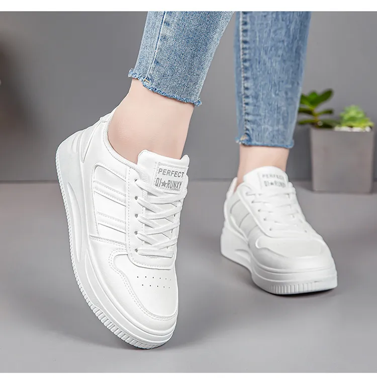 Women's White Sneakers - 2024 Spring Fashion Sports Shoes - Versatile Casual Student Style - Comfortable Walking, Running, Everyday Wear showcase 18