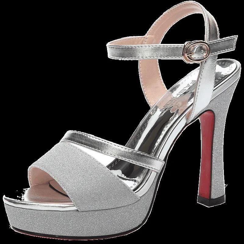 Women's Elegant Stiletto High Heel Sandals - 2023 Summer Fashion Waterproof Platform Versatile Non-Slip Comfortable Dress Shoes for Parties & Events showcase 2