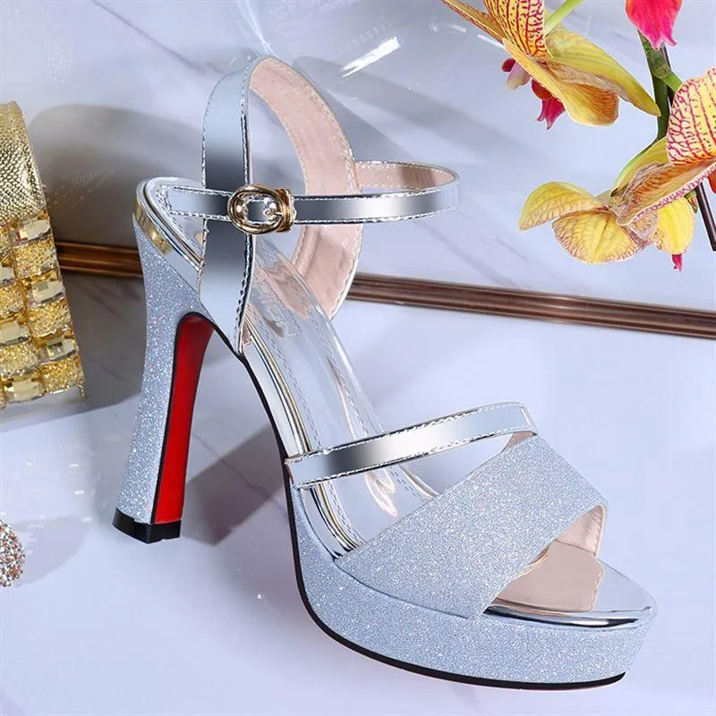 Women's Elegant Stiletto High Heel Sandals - 2023 Summer Fashion Waterproof Platform Versatile Non-Slip Comfortable Dress Shoes for Parties & Events showcase 3