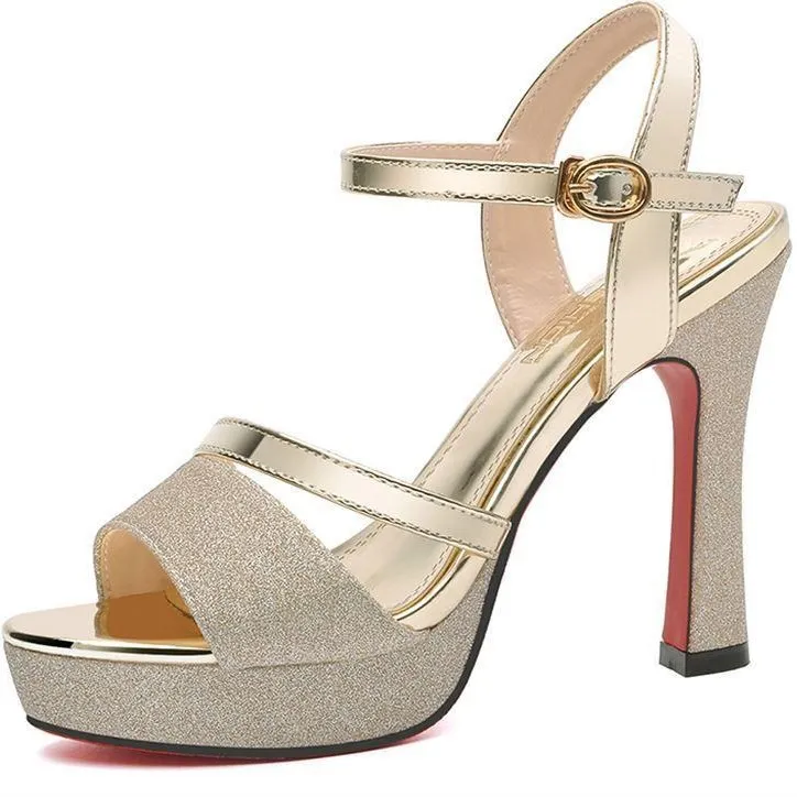Women's Elegant Stiletto High Heel Sandals - 2023 Summer Fashion Waterproof Platform Versatile Non-Slip Comfortable Dress Shoes for Parties & Events thumbnail 5