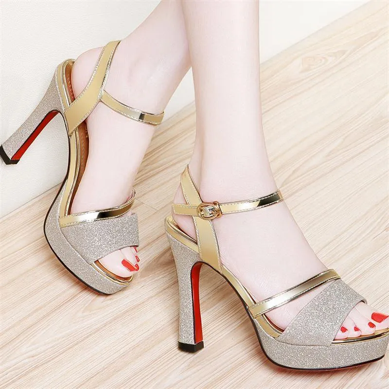 Women's Elegant Stiletto High Heel Sandals - 2023 Summer Fashion Waterproof Platform Versatile Non-Slip Comfortable Dress Shoes for Parties & Events showcase 5