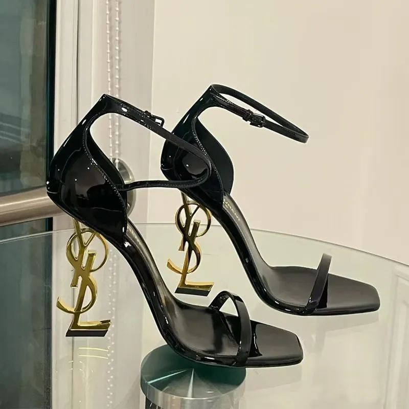 Women's Genuine Leather High Heel Stiletto Sandals - 2024 Summer Star Style Open Toe Dress Shoes - Elegant Ankle Strap Party Wedding Footwear thumbnail 1