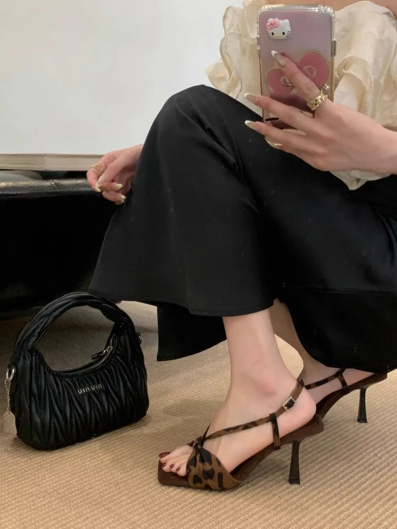 Women's Bowknot Heeled Sandals - Elegant Square Toe Open Toe Fairy Shoes for Summer 2025 - Stylish Party & Occasion Heels showcase 3