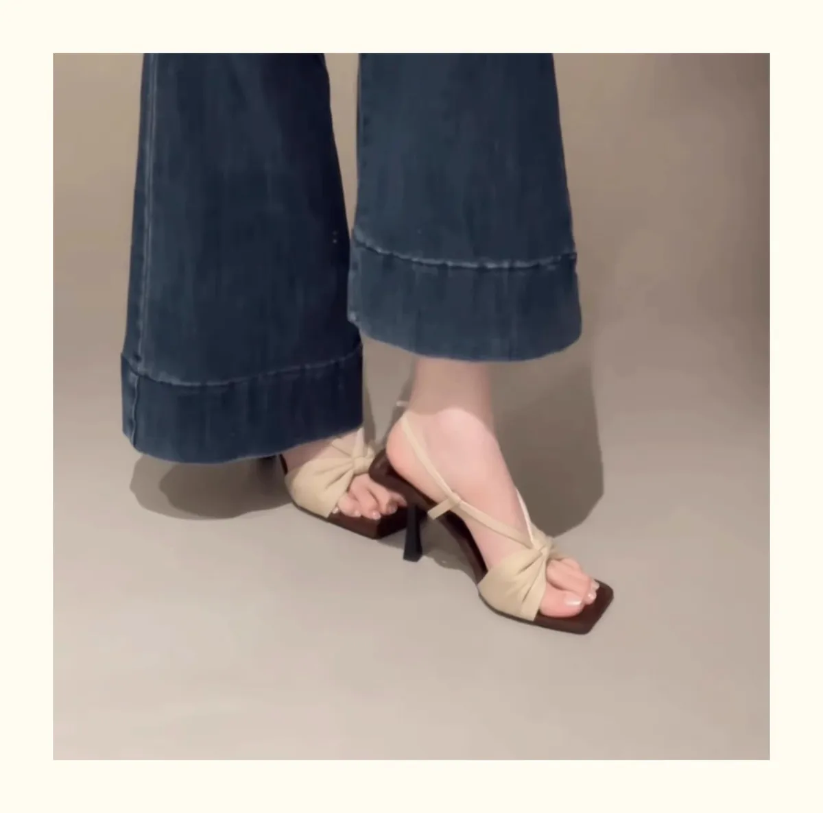 Women's Bowknot Heeled Sandals - Elegant Square Toe Open Toe Fairy Shoes for Summer 2025 - Stylish Party & Occasion Heels showcase 9