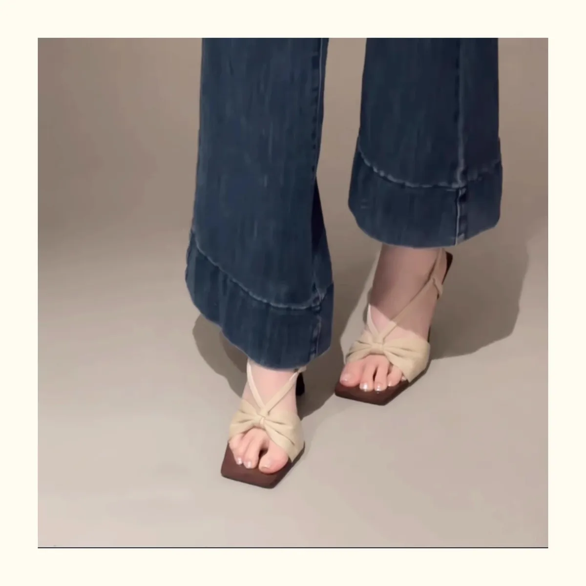 Women's Bowknot Heeled Sandals - Elegant Square Toe Open Toe Fairy Shoes for Summer 2025 - Stylish Party & Occasion Heels showcase 13